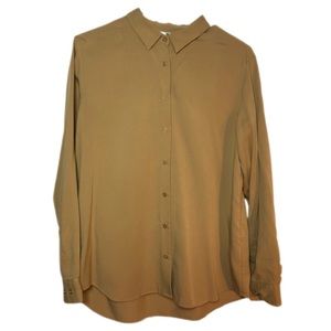 UNIQLO Light Brown Button Down Blouse